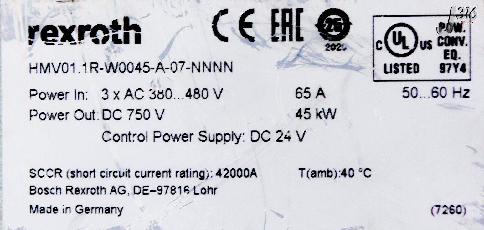 38923 BOSCH REXROTH SUPPLY UNIT INDRA DRIVE R911296725 HMV01.1R